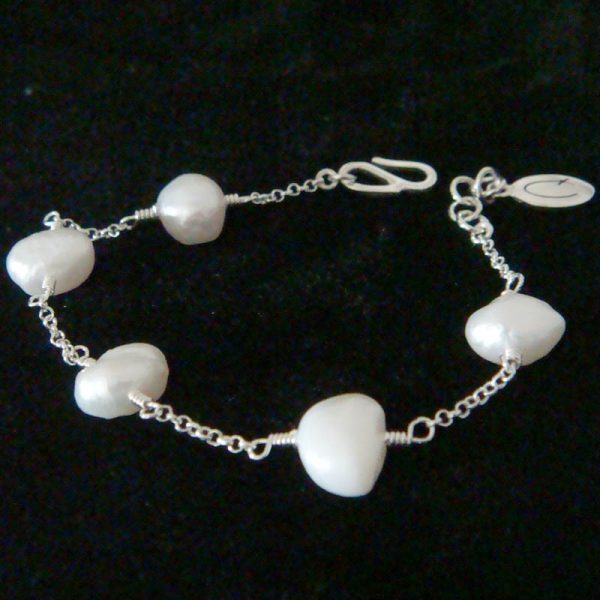 Pulseira Seccionada com Pérolas